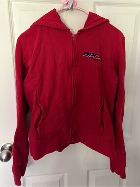 Boca Vintage Y2K Red and Pink Athletic Zip Up